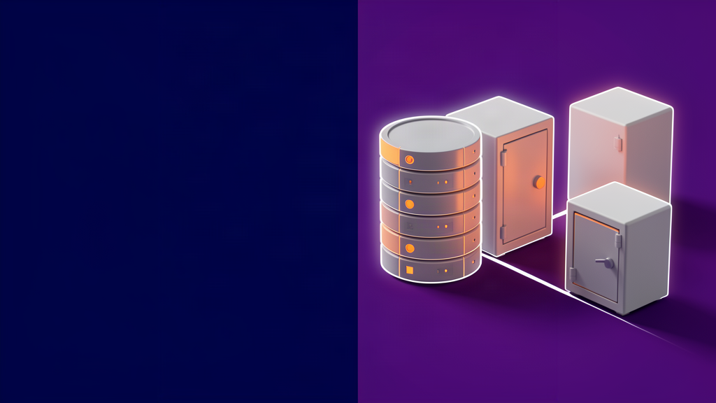 Ilustração de um servidor e cópias de backup armazenadas em cofres separados, incluindo uma cópia isolada.